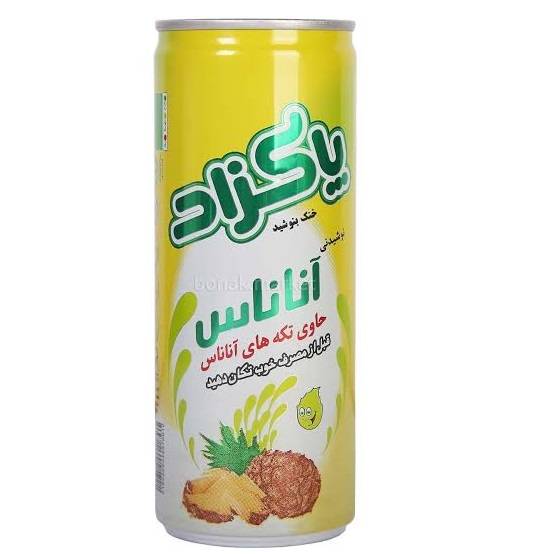 آبمیوه قوطی آناناس 240میل پاکزاد
